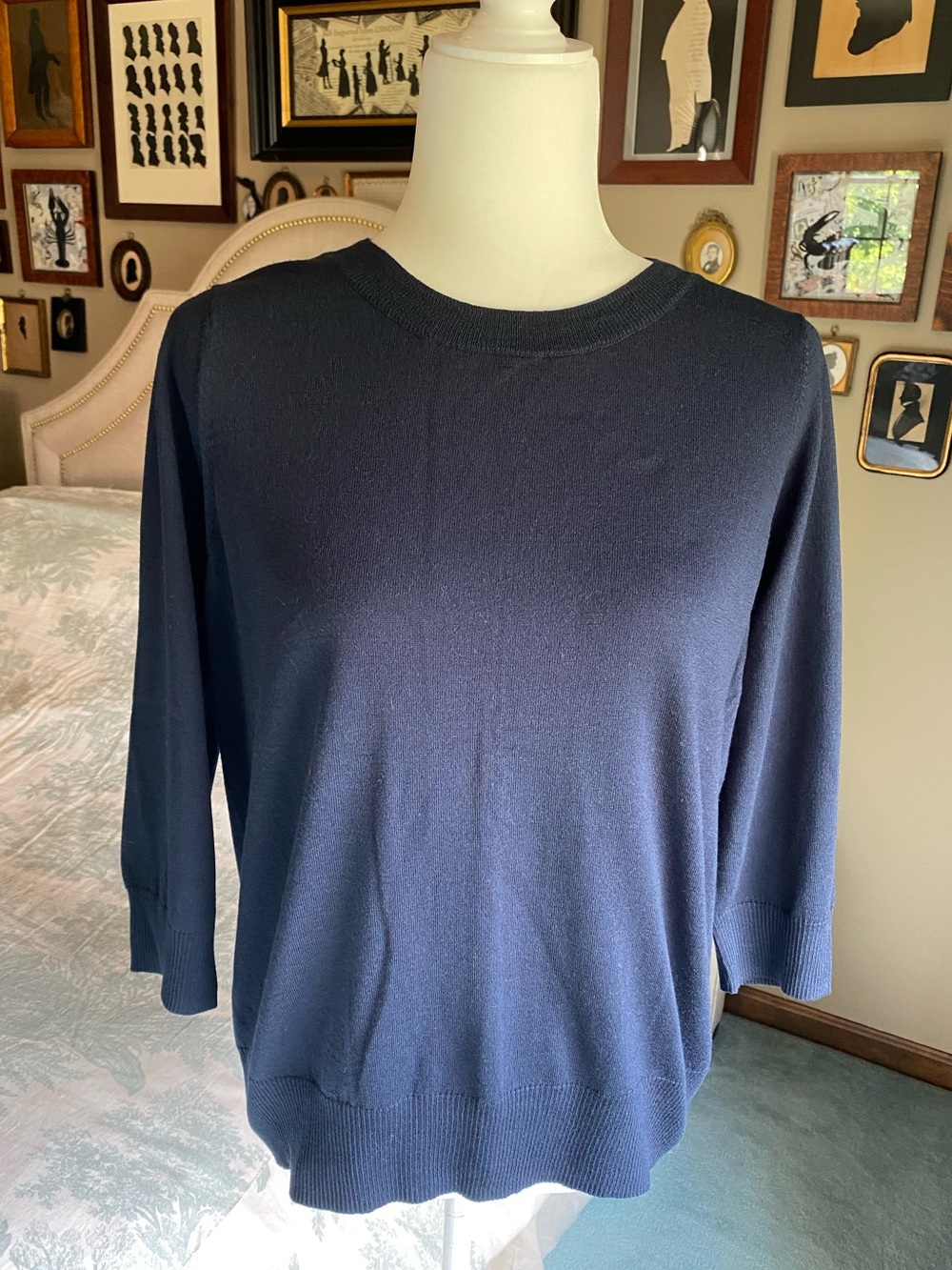 Boden Button Back 3/4 Sleeve Sweater